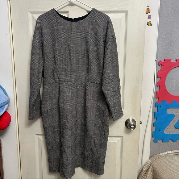 MM Lafleur - "Rosa" Retro 40s Katharine Hepburn Style Houndstooth Dress, sz 12 - Picture 1 of 8